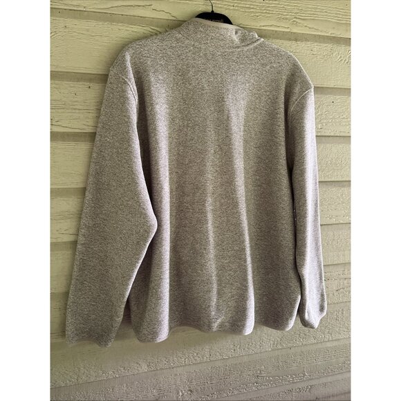 Eddie Bauer Men's Pullover Quarter Snap Mockneck Sweater Beige Warm Fleece - Picture 4 of 16